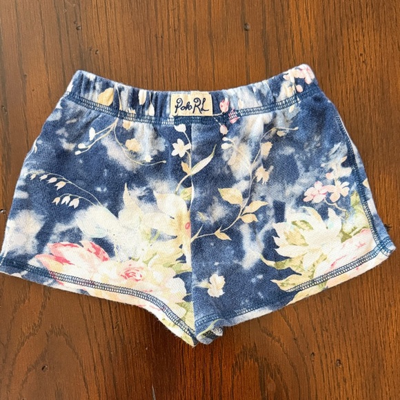 Ralph Lauren Floral Tie-Dye Blue Cotton Lounge Shorts - Picture 2 of 3